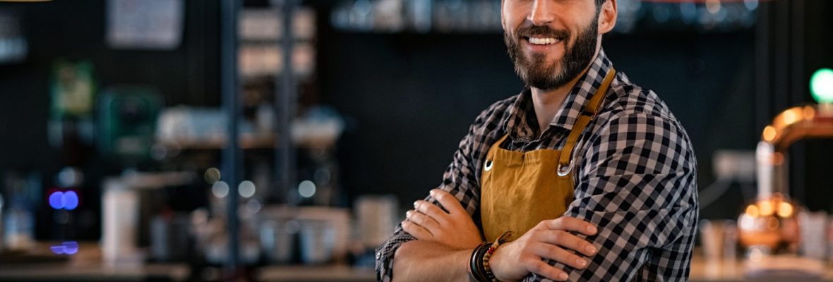 Handwerker in Restaurant