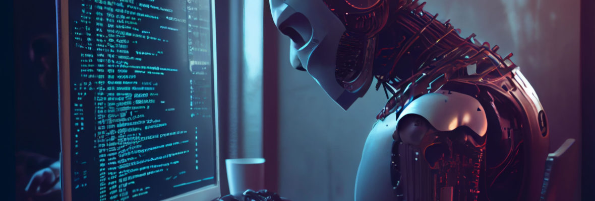 Roboter am Computer